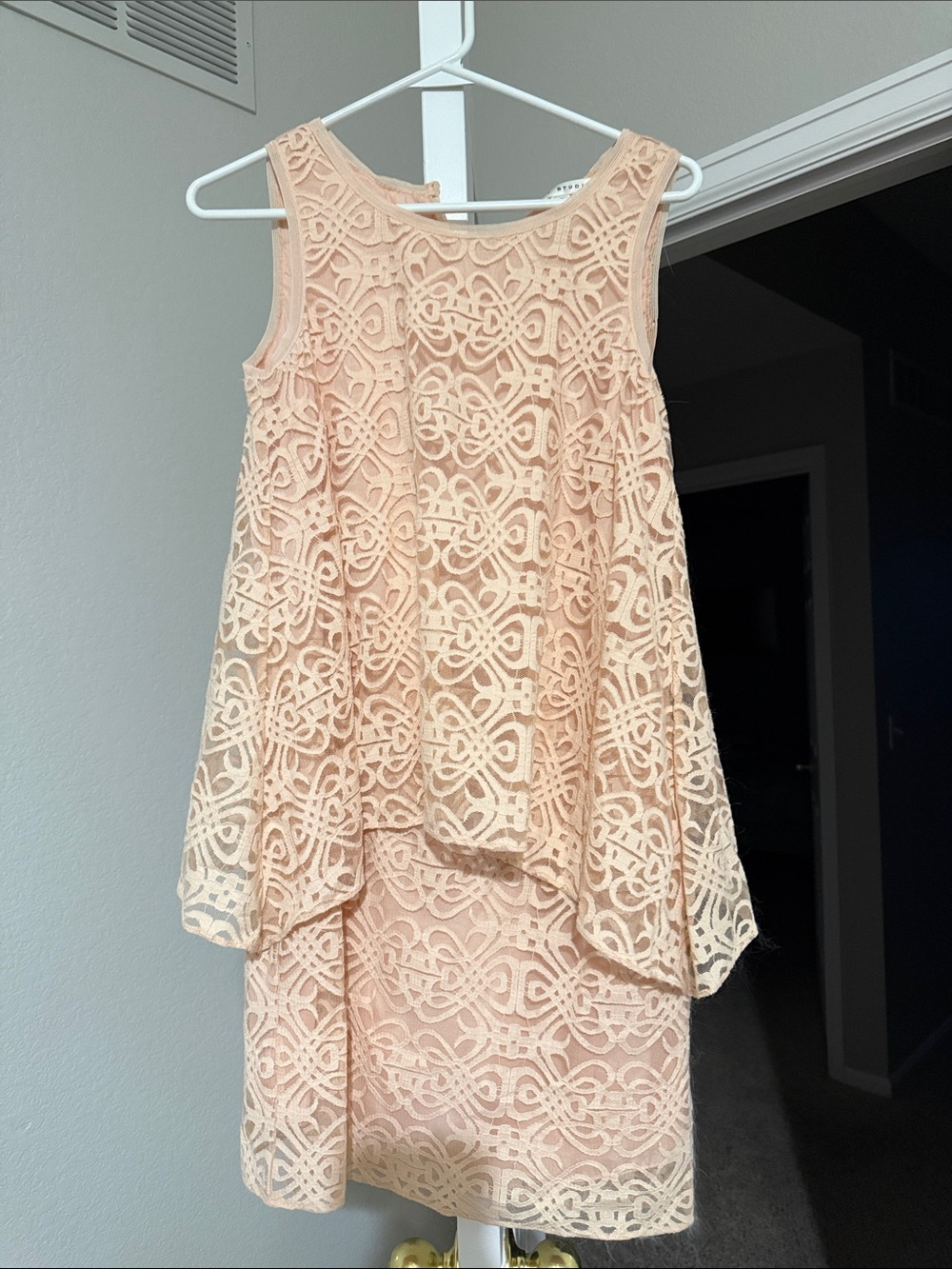 Max Studio Peach Lace Midi Dress